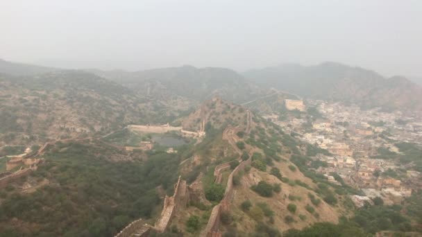 Jaipur, India - beautiful view of the neighborhood from the height of the fortress part 17 — 비디오