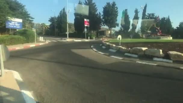 Haifa, Izrael - městská autobusová doprava při rychlosti část 5 — Stock video