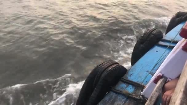 Mumbai, India - splashes from the running ship part 4 — Stock Video