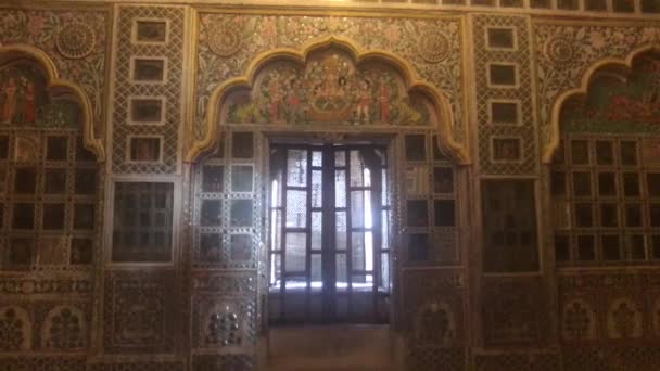 Джодхпур, Индия - пустые комнаты в зданиях крепости часть 2 — стоковое видео