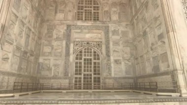 Agra, India, November 10, 2019, Taj Mahal, high arch and temple wall
