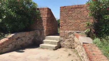 Barselona, İspanya. Bir tuğla bina.