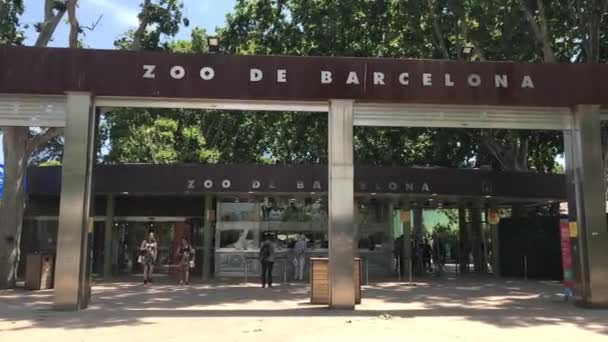 Barcellona, 20 giugno 2019: Un gruppo di persone in piedi di fronte a un edificio — Video Stock