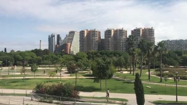 Valencia, España, 22 de junio de 2019: Un gran paisaje urbano — Vídeos de Stock