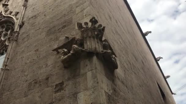 バレンシア,スペイン,建物の側面の標識 — ストック動画
