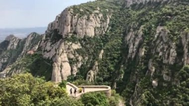 Montserrat, İspanya, Arkasında dağ olan bir ağaç