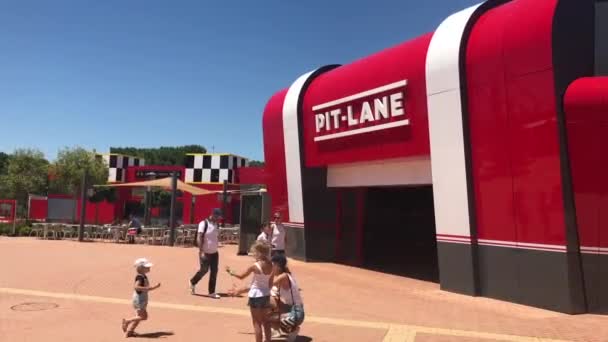 Salou, Spain, June 28 2019: A group of people on a court — Stock Video