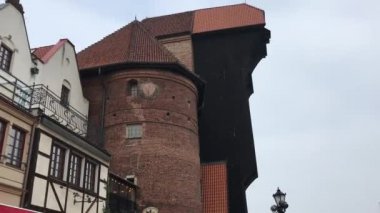 Gdansk, Polonya, Binanın kenarında bir tabela