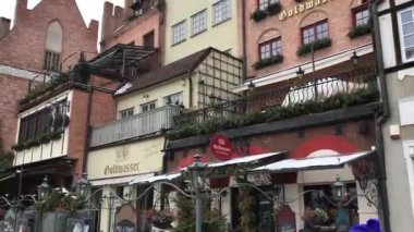 Gdansk, Polonya, Tuğla binadaki bir mağaza