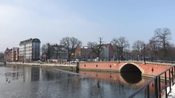 Gdańsk, Polska, Most na akwenie — Wideo stockowe