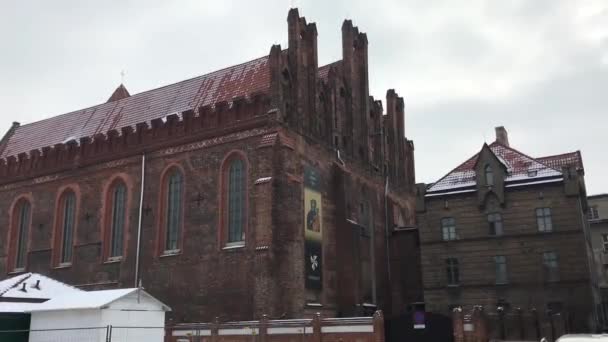 Gdańsk, Polska, Duży murowany budynek — Wideo stockowe