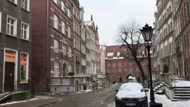 Gdansk, Polônia, Uma rua de cidade — Vídeo de Stock