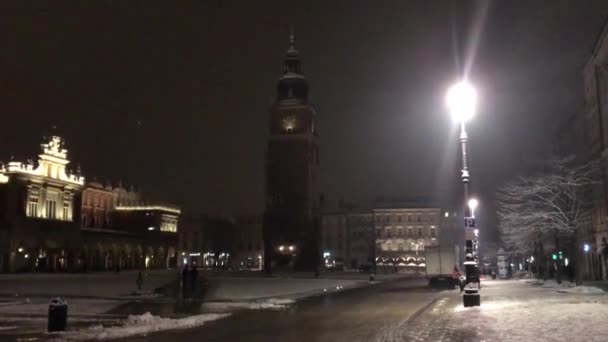 Kraków, Polska, Duży budynek w tle — Wideo stockowe