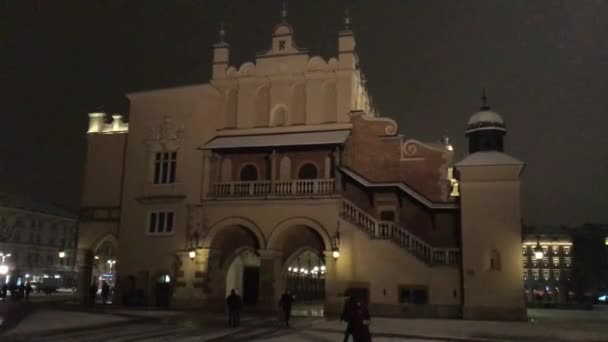 2017年2月20日，波兰克拉科夫：建筑物前的一个标志 — 图库视频影像