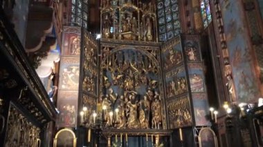 Krakow, Polonya, Cam bir vitrin.