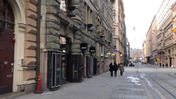 Helsinki, Finlandia, Ulica miejska — Wideo stockowe