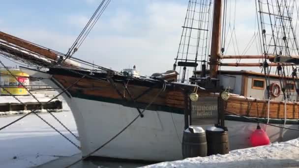 Helsinki, Finland, A large ship in the background — Stock Video