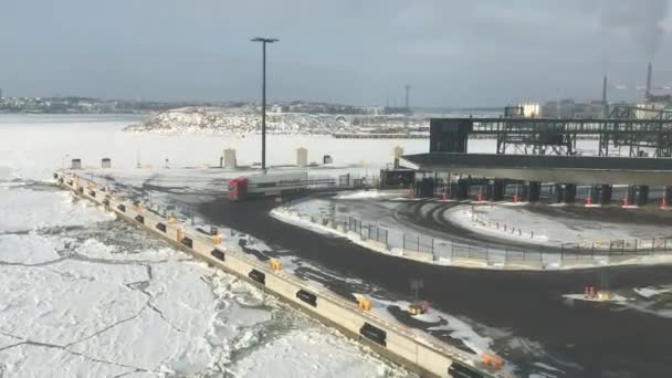 Helsinki, Finlande, Gros plan sur une gare de triage — Video