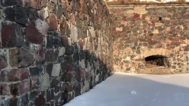 Helsinki, Finland, A stone building that has a brick wall — Stock Video