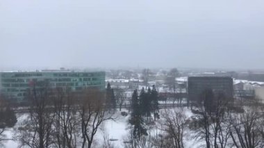 Tallinn, Estonya, Karla kaplı bir şehir manzarası