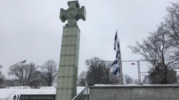 에스토니아 탈린, 눈으로 뒤덮인 집 — 비디오