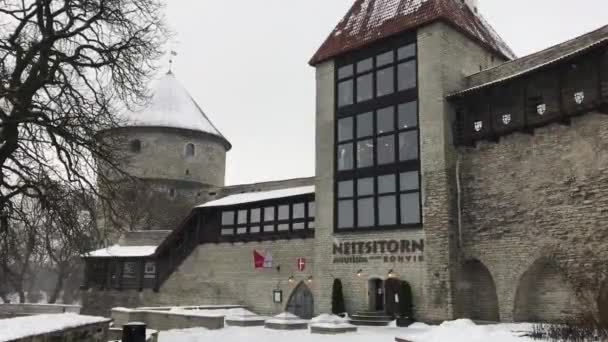 Ταλίν, Εσθονία, Ένα μεγάλο κτίριο από τούβλα — Αρχείο Βίντεο