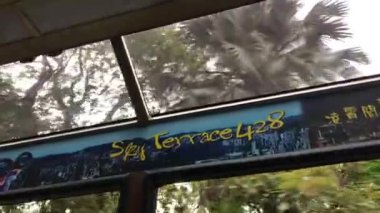 Hong Kong, Çin, Binanın kenarında bir tabela