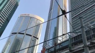 Hong Kong, Çin, bir şehirde yüksek bir bina.