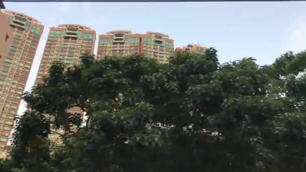 Hong Kong, Cina, Un albero di fronte a un edificio — Video Stock