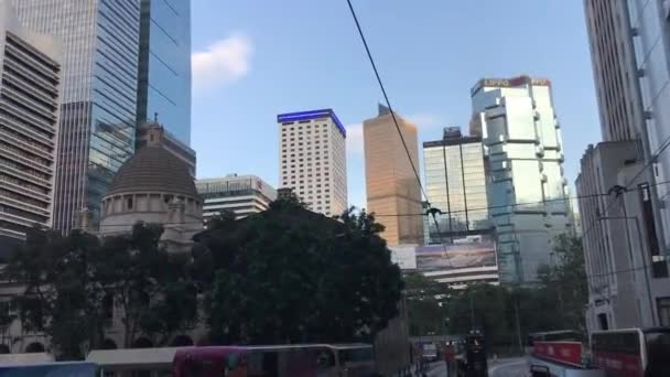 Hong Kong, Čína, zblízka rušné městské ulice — Stock video