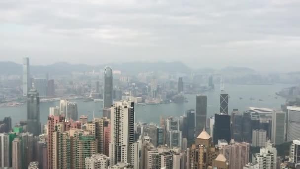 Hong Kong, Cina, Veduta del Victoria Peak — Video Stock