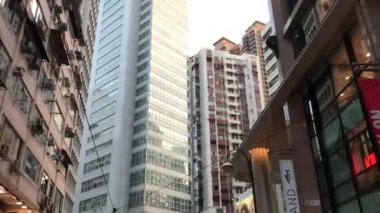 Hong Kong, Çin, bir şehirde yüksek bir bina.