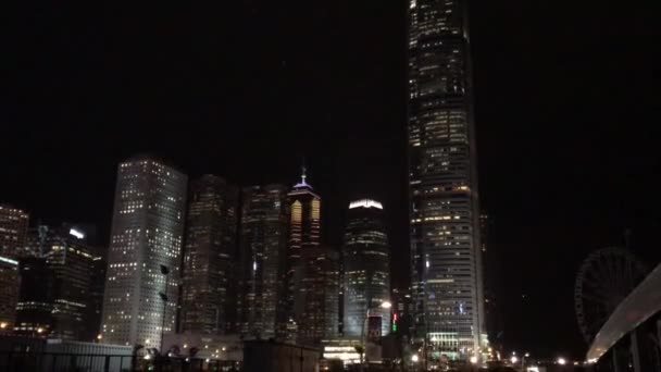 Гонконг, Китай, Высокие здания на заднем плане — стоковое видео