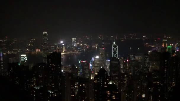 Hong Kong, China, una señal por la noche — Vídeos de Stock