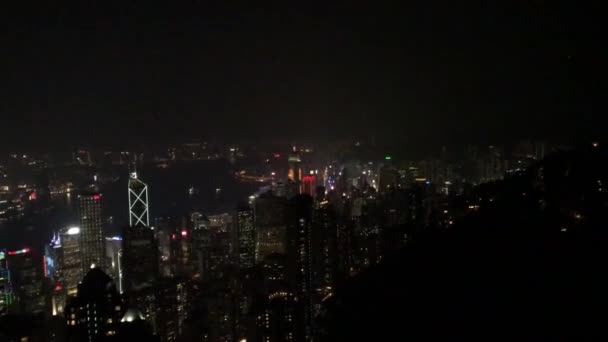 Hong Kong, Cina, Una grande folla di notte — Video Stock