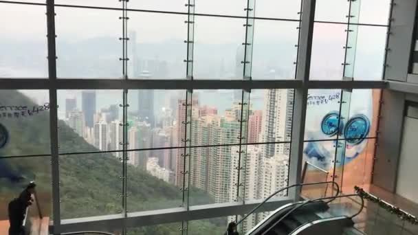 Гонконг, Китай, Высокое стеклянное здание — стоковое видео