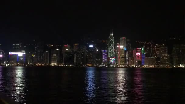 香港、中国、夜の街の景色 — ストック動画