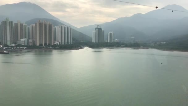 Hongkong, Kina, Utsikt över en stad — Stockvideo