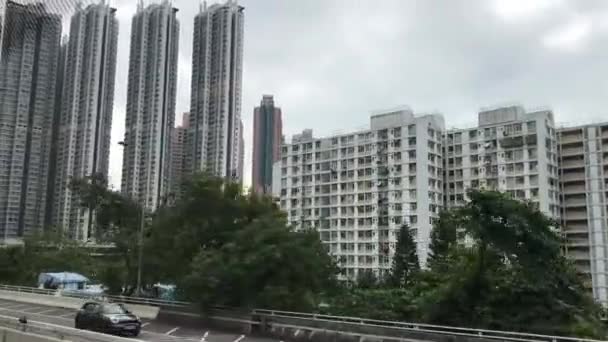Гонконг (Китай). Високий будинок у місті. — стокове відео