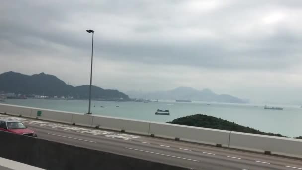 Hongkong, China, Nahaufnahme einer Brücke — Stockvideo