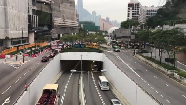 香港、中国、高速道路上の大規模な長い列車 — ストック動画