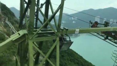 Hong Kong, Çin, Bir köprüye yakın çekim