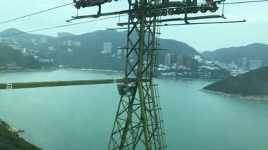 Hong Kong, China, A crane next to a traffic light