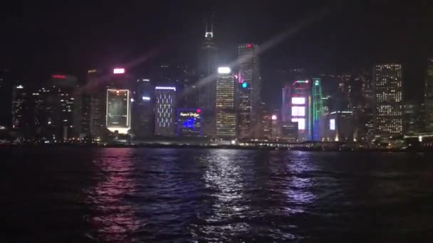 香港、中国、夜の都市 — ストック動画