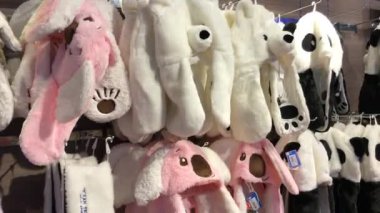 Hong Kong, Çin, bir grup doldurulmuş hayvan.