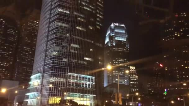 Hong Kong, China, Una ciudad por la noche — Vídeos de Stock
