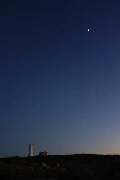 Zonsondergang Boven Vuurtoren Van Cyprus — Stockfoto