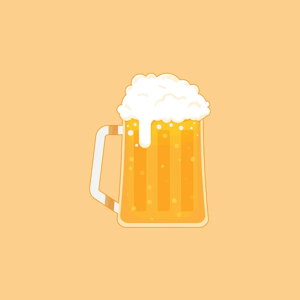 Pivní Hrnek Bílém Pozadí Prvek Plakátu Karty Znaku Loga — Stockový vektor