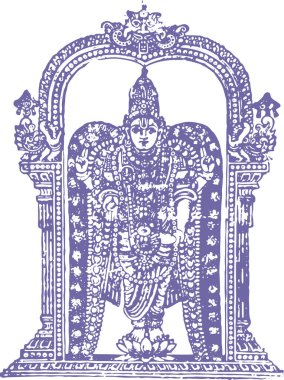 Lord Venkateshwara ya da Balaji vektör çizimi. Düzenlenebilir Tasarım Elemanı