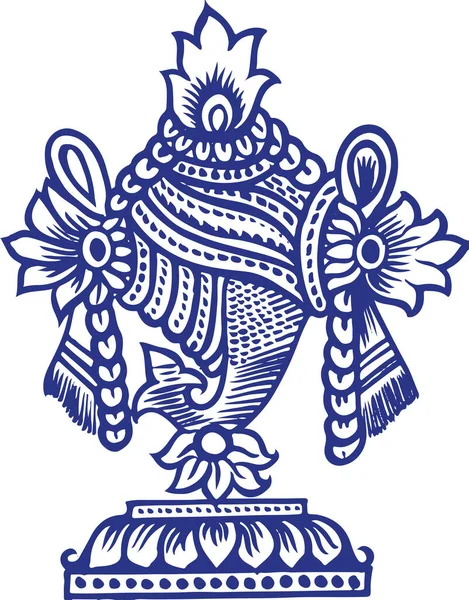 Рисунок Эскиз Лорда Венкатешвары Знака Баладжи Символов Контур Редактируемой Векторной — стоковый вектор